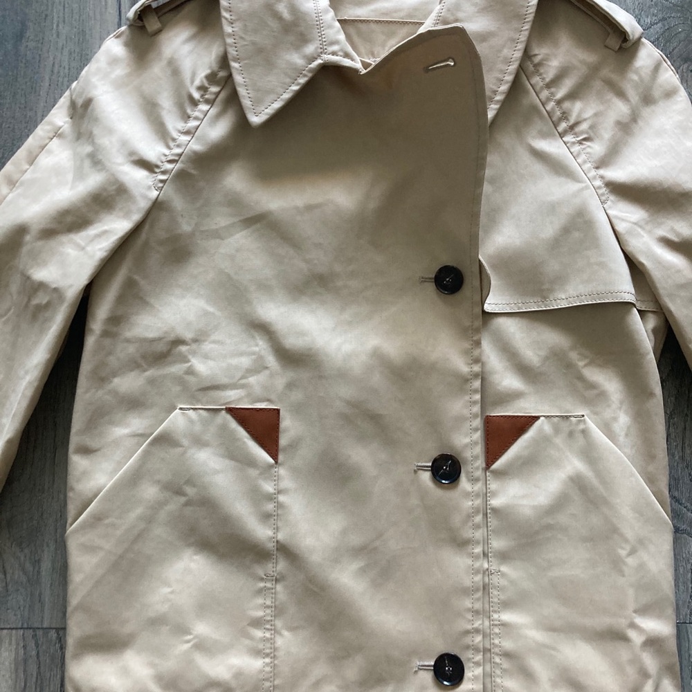 Lacoste trench coat with leather details size 36 - Picture 3 of 5